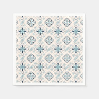 Marokkaanse sierblauwe crème etnisch gesticht in O