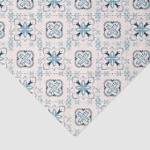 Marokkaanse sierblauwe crème etnisch gesticht in O Tissuepapier (Detail)