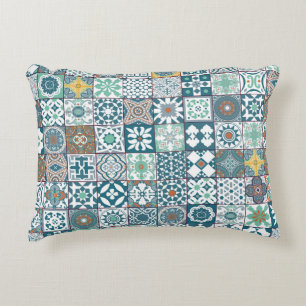 Marokkaanse sinaasappel-kalkturkooi accent kussen