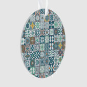 Marokkaanse sinaasappel-kalkturkooi ornament (voorkant)