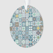 Marokkaanse sinaasappel-kalkturkooi ornament (voorkant)