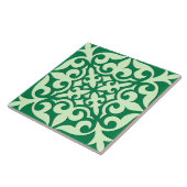 Marokkaanse smaragdgroen en lichtgroene tegel - tegeltje (Zijkant)