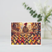 Marokkaanse specerijenverkoper in Marrakech Briefkaart (Staand voorkant)