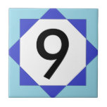 Marokkaanse ster blauw nummer tegeltje<br><div class="desc">De Marokkaanse tegel inspireerde een blauwe sterrentegel voor het maken van tegelborden. Twee keer blauw.</div>