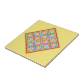 Marokkaanse stijl geometrische diamant op lichtgee tegeltje (Zijkant)