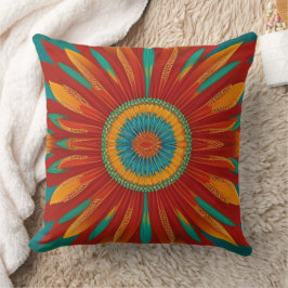 Marokkaanse stijl goud rood oranje turquoise blauw kussen