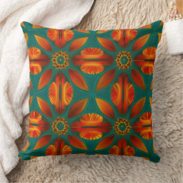 Marokkaanse stijl goud rood oranje turquoise groen kussen