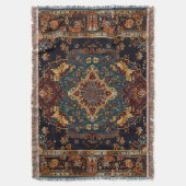 Marokkaanse stijl rood blauw deken (Voorkant Verticaal)