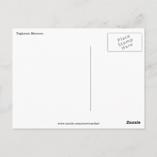 marokkaanse strandkamelen briefkaart (Achterkant)