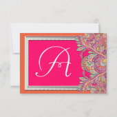 Marokkaanse tangerine en Aqua Wedding RSVP Kaart (Achterkant)