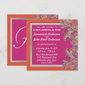 Marokkaanse tangerine- en Fuchsia-weddenschappen Kaart (Voorkant / Achterkant)