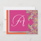 Marokkaanse Tangerine & Fuchsia Trouw Save the Dat Kaart (Achterkant)