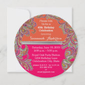 Marokkaanse Tangerine & Hot Pink 40e verjaardag Kaart (Voorkant)