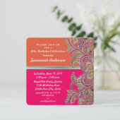 Marokkaanse Tangerine & Hot Pink 40e verjaardag Kaart (Staand voorkant)