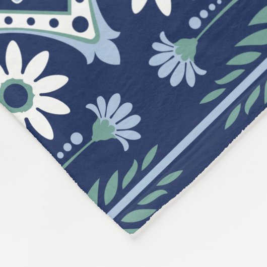 Marokkaanse tegel arabesque ogee vivid blauw fleece deken (Hoek)