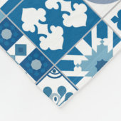 Marokkaanse tegel - blauw en wit fleece deken (Hoek)