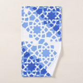 Marokkaanse tegel blauw print bad handdoek (Handdoek)
