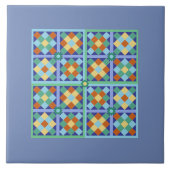 Marokkaanse tegel blokkeert blauwe blauwgroen goud tegeltje (Voorkant)