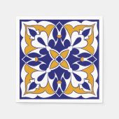 Marokkaanse Tegel Blue Yellow  Bohemian Pattern Servet (Voorkant)