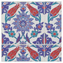 Marokkaanse Tegel Boho Blue Pattern Cotton Fabric Stof