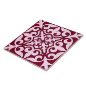 Marokkaanse tegel - Bourgogne en roze Tegeltje (Zijkant)