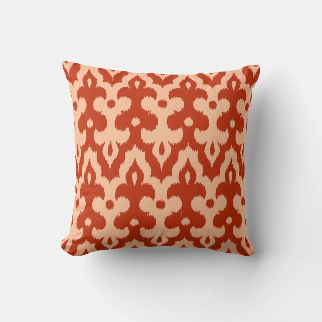 Marokkaanse Tegel Damask Pattern, Mandarijns Sinaa Kussen (Voorkant)