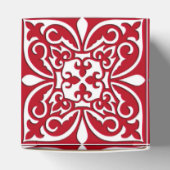 Marokkaanse tegel - donkerrood en wit bedankdoosjes (Bovenkant)