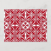 Marokkaanse tegel - donkerrood en wit briefkaart (Voorkant)
