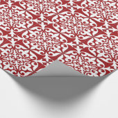 Marokkaanse tegel - donkerrood en wit cadeaupapier (Hoek)