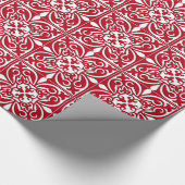 Marokkaanse tegel - donkerrood en wit cadeaupapier (Hoek)