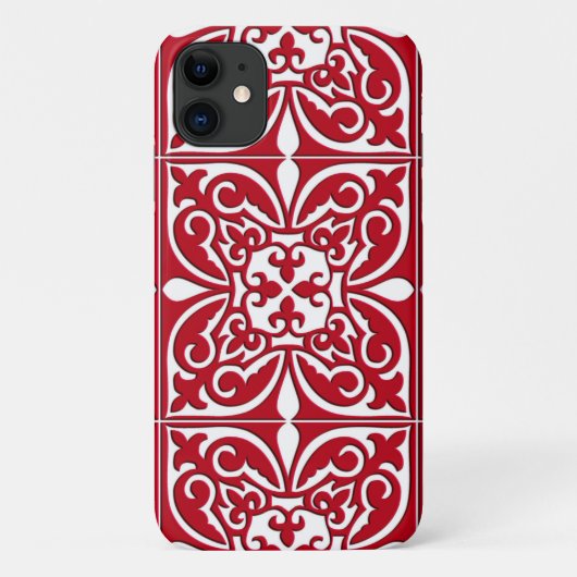 Marokkaanse tegel - donkerrood en wit Case-Mate iPhone case (Achterkant)