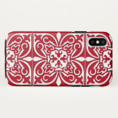 Marokkaanse tegel - donkerrood en wit Case-Mate iPhone case (Achterkant (horizontaal))