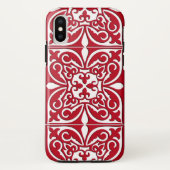 Marokkaanse tegel - donkerrood en wit Case-Mate iPhone case (Achterkant)