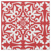 Marokkaanse tegel - donkerrood en wit stof (Close Up)