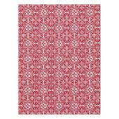 Marokkaanse tegel - donkerrood en wit tafelkleed (Voorkant)