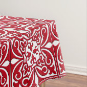 Marokkaanse tegel - donkerrood en wit tafelkleed (Voorbeeld)