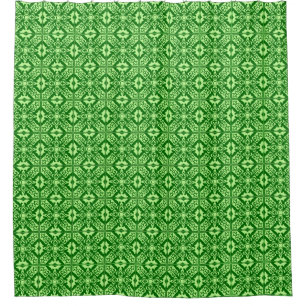 Marokkaanse tegel, Emerald Green en Light Green Douchegordijn