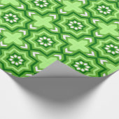 Marokkaanse Tegel, Emerald, Lime Green en White Cadeaupapier (Hoek)