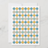 Marokkaanse Tegel Geel Blauw Gouden Bruiloft Kaart (Achterkant)