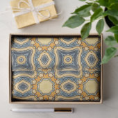 Marokkaanse tegel in blauw en geel decoupage papie tissuepapier (Geschenk)