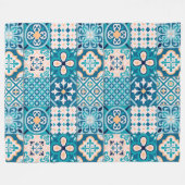Marokkaanse Tegel/Kilt Patroon Fleece Deken (Voorkant (Horizontaal))