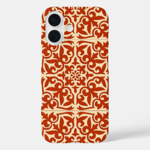 Marokkaanse tegel - koraal oranje en perzik iPhone 16 hoesje