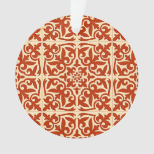 Marokkaanse tegel - koraal oranje en perzik ornament