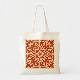 Marokkaanse tegel - koraal oranje en perzik tote bag