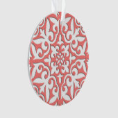 Marokkaanse tegel - koraalroze en wit ornament (voorkant)