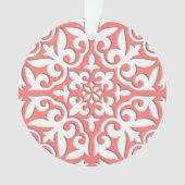 Marokkaanse tegel - koraalroze en wit ornament (voorkant)