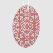 Marokkaanse tegel - koraalroze en wit ornament (voorkant)
