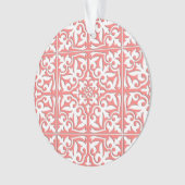 Marokkaanse tegel - koraalroze en wit ornament (voorkant)