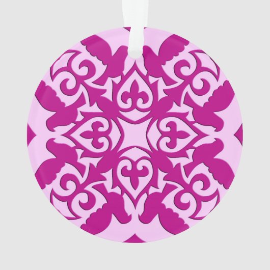 Marokkaanse tegel - magenta en roze ornament (achterkant)