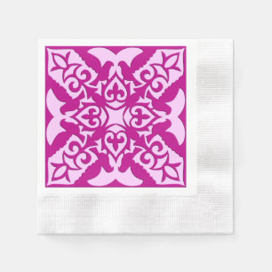 Marokkaanse tegel - magenta en roze servet